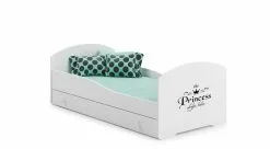 Sänky ADRK Furniture Pepe Princess Black, 140x70 Cm, Valkoinen