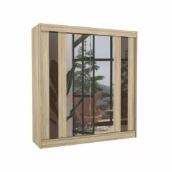 Vaatekaappi Adrk Furniture Boil 200 Cm, Tummanruskea / Tammi